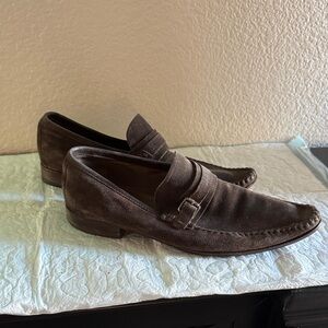 Zara Men's Dark Brown Suede Loafers